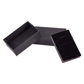 BENECREAT 24 Pack Kraft Square Cardboard Jewelry Boxes Necklace Ring Earring Kraft Box for Jewelry Set, 2.17x3.27x0.98 Inches, Black