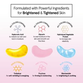 grace & stella Máscara Para Debajo De Los Ojos - Reduce Ojeras, Ojos Hinchados, Bolsas Debajo De Los Ojos, Arrugas - Parches De Gel Para Debajo De Los Ojos, Autocuidado Vegano Libre De Cruel