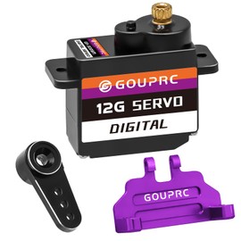 GOUPRC RC Digital Micro Servo of Metal Steel Gear with Orange Servo Mount Bracket & Servo Horn for Axial SCX24 1/24 RC Car Crawler Upgrade