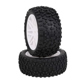 Mxfans 4 Pieces in Black burakkupointotaiya Front and Rear Wheel RC1: 10 Off-Road for 16 Spokes RC Car Wheel Rims