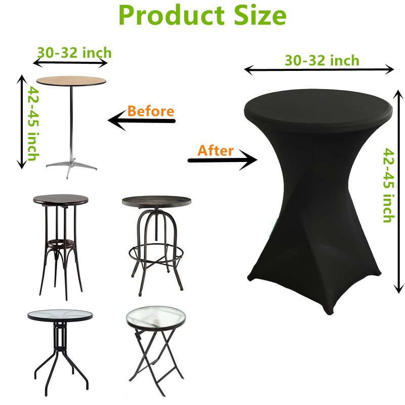 iEventStar 30 inches 32'' Highboy Cocktail Round Stretch Spandex Fitted