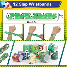 Pack of 58 Football Party Bags Children's Birthday Boy Give Aways Football with Whistle Snap Bracelet Children's Gift Bags Tattoo Key Ring Football Party Decoration for Children's Birthdays