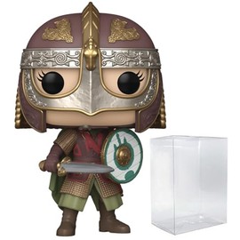 POP Movies: The Lord of The Rings - Battle Eowyn with Helmet Limited Edition Chase Funko Vinyl Figure (Bundled with Compatible Box Protector Case), Multicolored, 3.75 inches