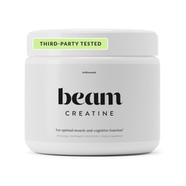 Beam Creatine Monohydrate Powder - Micronized Creatine for Muscle Growth, Strength, Endurance & Recovery - Unflavored, Fast-Dissolving, Workout Supplement for Men & Women, Keto & Vegan - 30 Servings