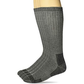 Carolina Ultimate Men's Merino Wool Blend Cushion Mid Calf Socks 4 Pair Pack, Charcoal, Large
