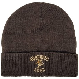 Ripple Junction Grateful Dead Dancing Bear Embroidered Brown Fitted Adult Unisex Beanie