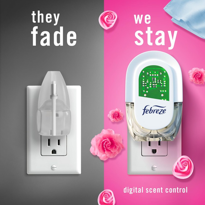 Febreze Odor-Fighting Fade Defy PLUG Air Freshener, Downy April Fresh,