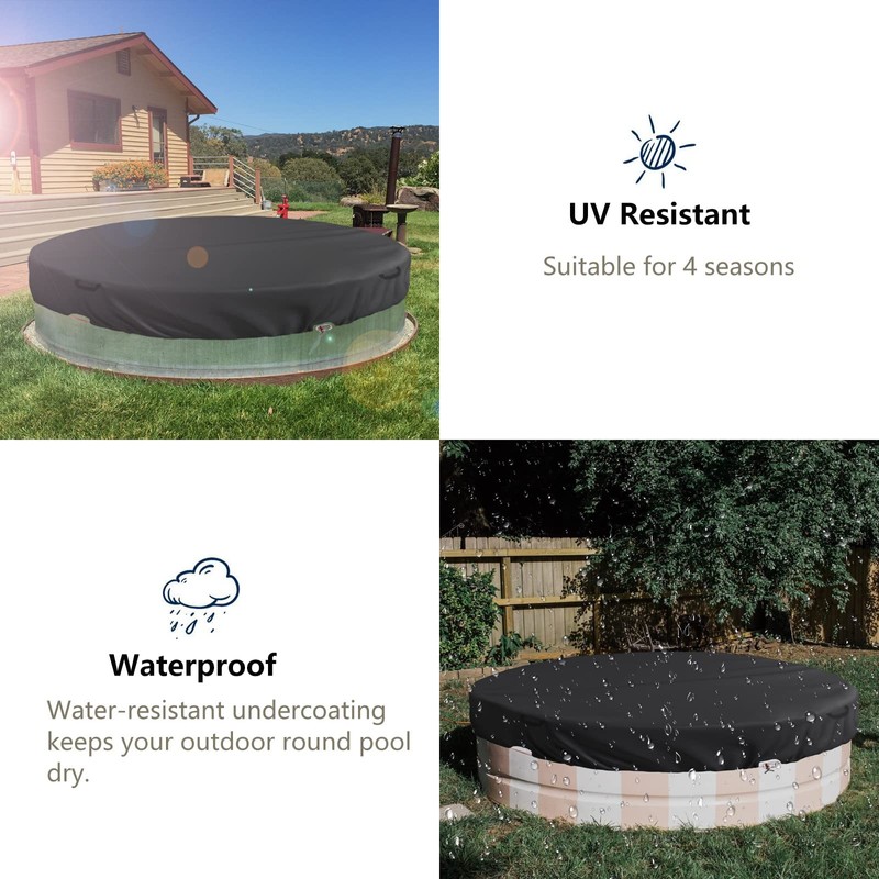 Bitubi 7-8 Ft Steel Round Stock Tank Pool Cover,Upgraded with