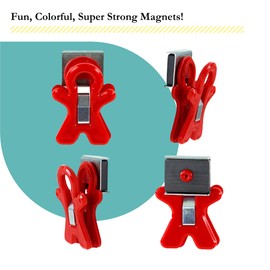 The Pencil Grip Magnet Man People Shaped Magnet Clips, Assorted Color, Set of 10 TPG-13210