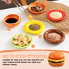 Pcmursal Hamburger Plate Set, Stackable Burger Plate Set, Hamburger Plates,
