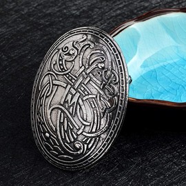 Harilla Medieval Viking Brooch Pin Pagan Amulet Wicca Jewellery Pack of 2, Metal