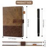 A5 Leather Notebook with Pen, 256 Pages Hardcover Journal for