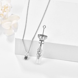 TANGPOET Keltischer Knoten Asche Anhänger 925 Sterling Silber Urnenketten für Asche Kette Bar Urne Halskette für Asche Memorial Andenken Feuerbestattung Schmuck für Männer Frauen