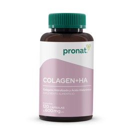 Pronat | Colágeno +Ácido Hialurónico 120 Cápsulas | con Vitamina A, C y B, omega 3 y glucosamina, contiene ácido hialurónico y colágeno hidrolizado