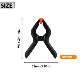 Sqxaldm Pack of 30 Spring Clamps 2 Inch Nylon Spring Clamps Retaining Clips Clamping Clamps One-Handed Clamp Plastic Clamping Clamps for Woodworking for DIY Projects, Photo Studios, Photo Background