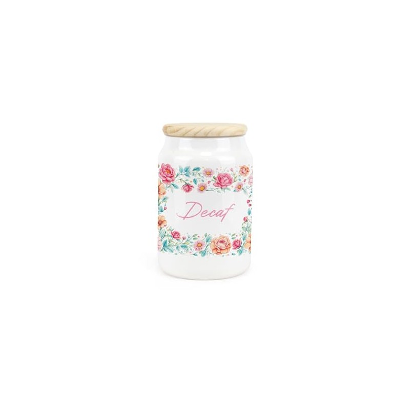 Purely Home Flower Border Ceramic Decaf Storage Canister - Floral