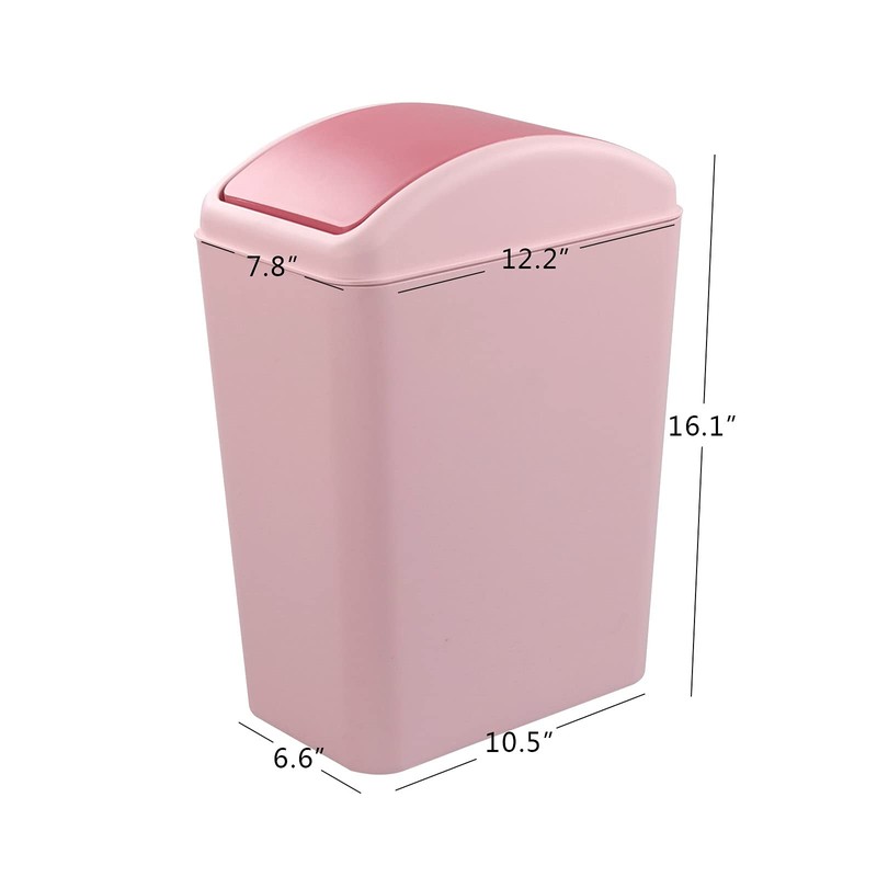 Ggbin 16 L Plastic Trash Cans with Swing Lid, Garbage