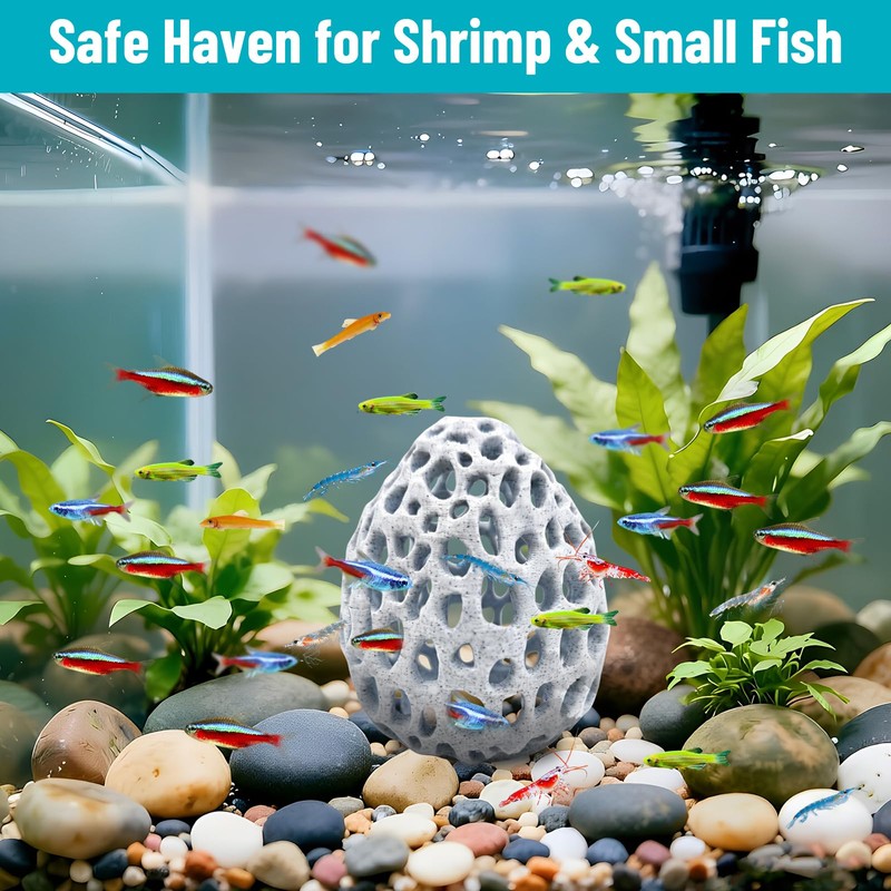 Obfuscate Shrimp Hides for Aquarium, Realistic Coral Rock Aquarium Decor
