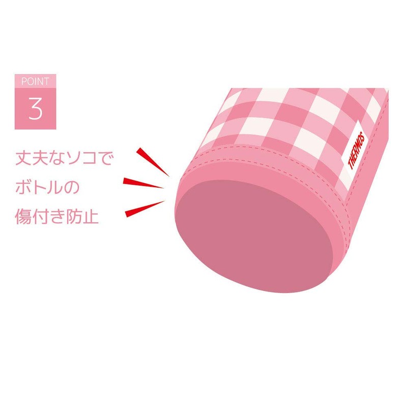 Thermos APG-350 P-CH My Bottle Pouch with Strap, Pink Checked,