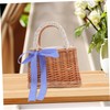 WHAMVOX Elegant Rattan Flower Basket Handmade Children's Woven Basket Square