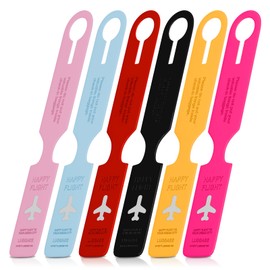 POMINEE 6 Pack Luggage Tags for Suitcases, Travel Tags for Baggage, Bag Handbag Tags with Name ID Card (Multicolor)