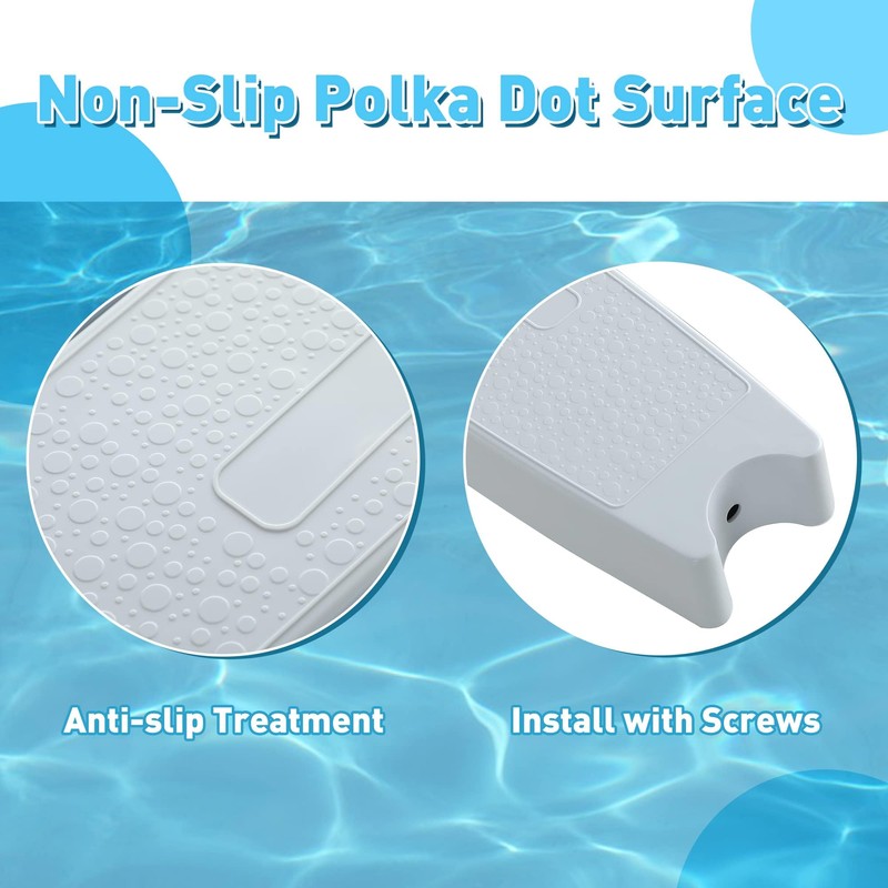 HECASA 18" Universal Pool Ladder Steps Replacement, 300 lbs Weight