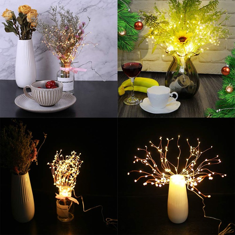 4 Pack 800 LED Starburst Sphere Lights, Battery Operated Firework