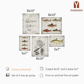 Vintage Fishing Decor - Fishing Accessories Patent Print - Fishing Rod Reel Lure Poster -Rustic Trout Bass Fish House Decor - Fishing Boat Art - Gifts for Fisherman - Lake House Decor - Angler Picture