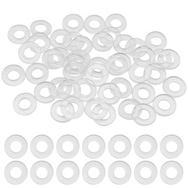 50 Pcs M4 Nylon Washer Clear Flat Washers, 4mm ID 8mm OD 1mm Thickness Faucet Plastic Washers Flat, Metric Round Washer Spacer, Transparent Sealing Gasket for Bathroom Hardware Faucet Water Pipe Hose