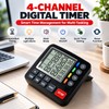 4-Channel Digital Kitchen Timer for Cooking & Study – LCD