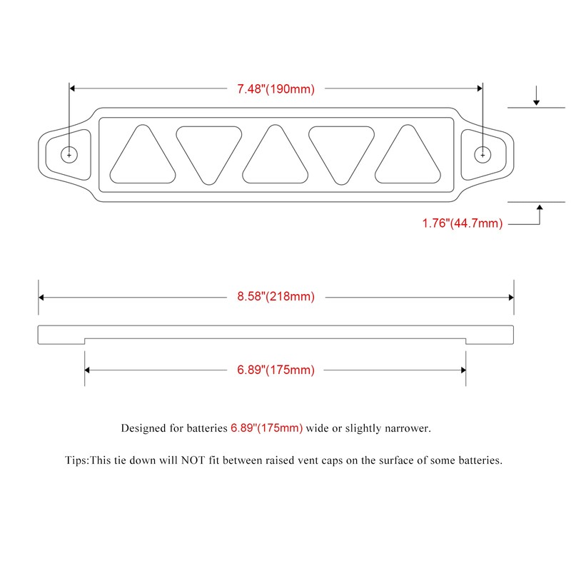 ARONOVA Battery Hold Down Sets,With Billet Aluminum Battery Tie Down