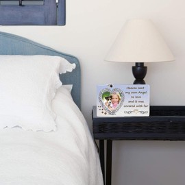 BANBERRY DESIGNS Pet Photo Frame - Heaven Sent My Own Angel to Love and it was Covered with Fur - Heart Shaped Picture Opening with Easel Back - Loss of Dog or Cat