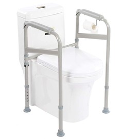 Toilet Safety Frame, Adjustable Toilet Grab Bar Heavy Duty and Carbon Steel Toilet Frame for Elderly, Disabled and Pregnant Women
