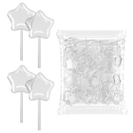 [Star Style] Vabiooth 50Pcs 4mL Cupcakes Disposable Plastic Transfer Pipettes Liquid Dropper for Chocolate or Strawberries Cupcakes, Ice Cream, Mini Cakes, Waffles, Children's Painting