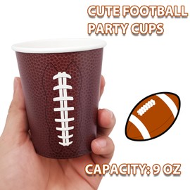 EaciTown Football Beverage Paper Cups Football Game Day Party Cups Football Birthday Party Drinking Cups Football Baby Shower Decorations (30)