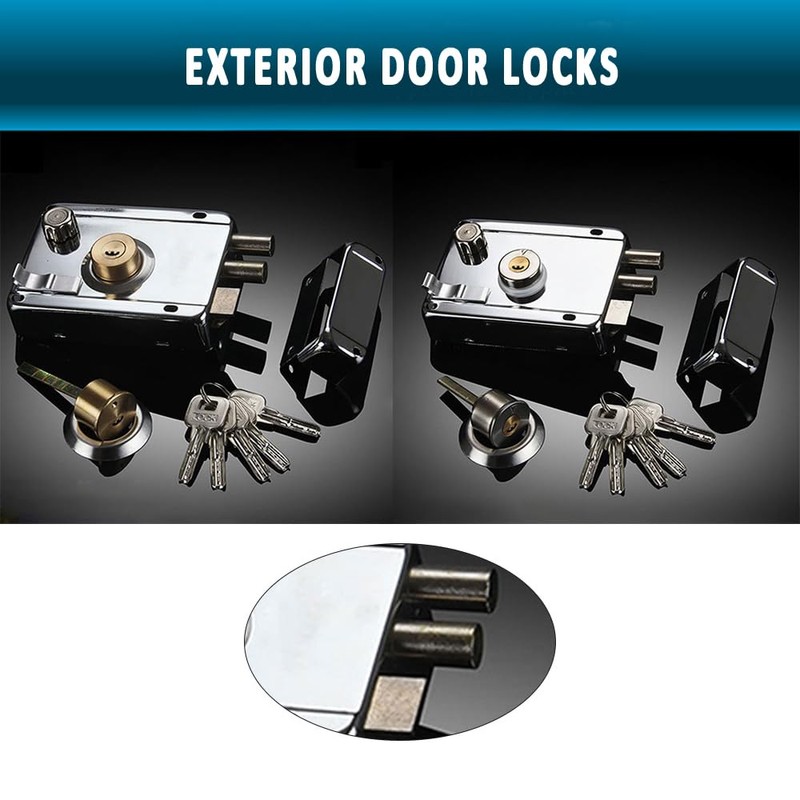 Night Latch Complete with 5 Keys, Elegant Nightlatch, External Door