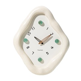 JUSTUP Wall Clock, 12 Inch Modern Wall Clock, Creative Rhombus Battery Powered Clock, Silent Clock Non Ticking for Office, Living Room, Home, Elegant Clocks for Bedroom Decorative (White)