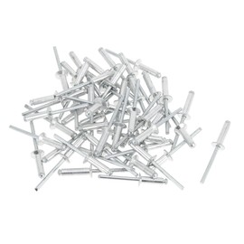 HEROFFIX Open End Large Flange Blind Rivets 5mm Grip Diameter 20mm Grip Length 9.8mm Flange Diameter Aluminum Alloy Iron Silver Tone