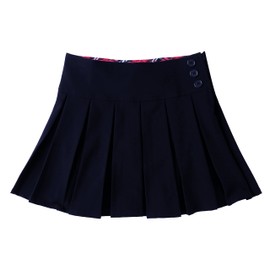 Bienzoe Girls School Uniform Skirt: Kids Adjustable Waist Pleated Dance Skort 10 Navy