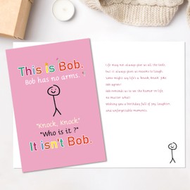 IDU Funny Birthday Cards for Women Men,Humorous Birthday Card Gifts for Wife Mom Sister Bestie Coworkers Boss Family Friends,Cheeky Birthday Card for Him Her, Black Humor Bob Knock Joke Cards