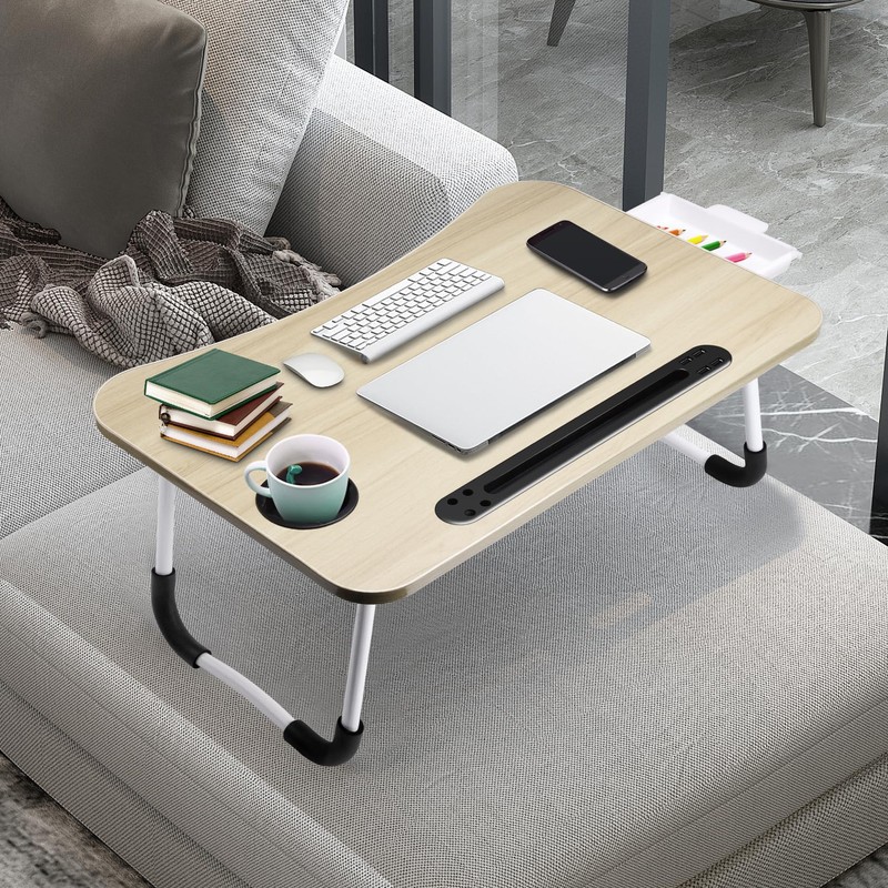 Slendor Lap Desk with Tablet Slot, Foldable Laptop Table with
