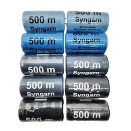Sewing Thread 10 x 500 m Spools – High-Quality Sewing Thread – Ideal as a Sewing Machine Thread as well as for Sewing by Hand (10 x Blue Tones)