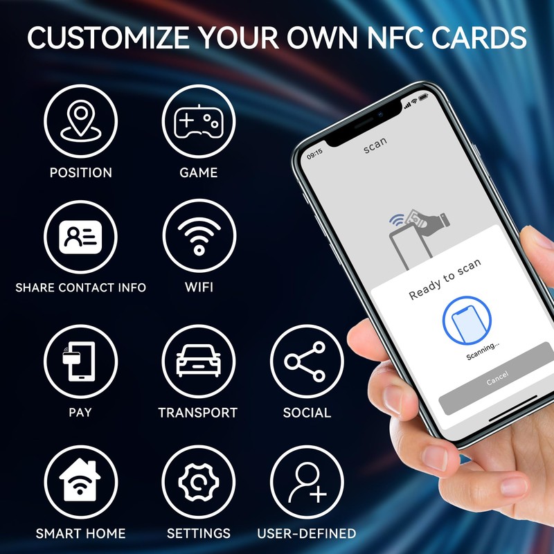 SANPOPO 20pcs NFC Tags NTAG215 NFC Card,Blank NFC Cards NFC