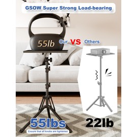 Projector Stand Tripod, Laptop Stand with Mouse Tray, Adjustable Height 26 to 56 Inch Laptop Tripod, Foldable Tripod for Projector with Carry Bag, Portable Podium Stand for Office, Home, Stage, DJ