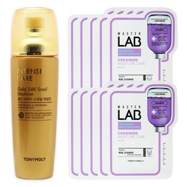 Tony Moly Intense Care Gold 24K Snail Emulsion + Master Lab Ceramide Mask Sheet 10 sheets free / 토니모리 인텐스 케어 골드 24K 스네일 에멀전+마스터랩 세라마이드 마스크시트 10매 증정