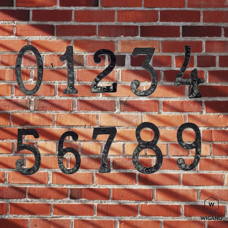 WIGANO 5.5"Hotel House Door Numbers Cast Iron Black (9 (Nine))