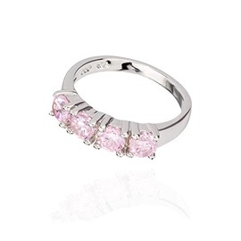 NKlaus Pendant Small Baptism Ring Zirconia 925 Silver 13 mm Shiny for Girls, Silver, Cubic Zirconia