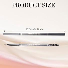 Eyebrow Pencil, Ultra-Slim Eyebrow Dual Ended with Mechanical Brow Pencil and Spoolie Brush Natural-Looking Brows, Retractable Long-Lasting Waterproof (Medium Brown)