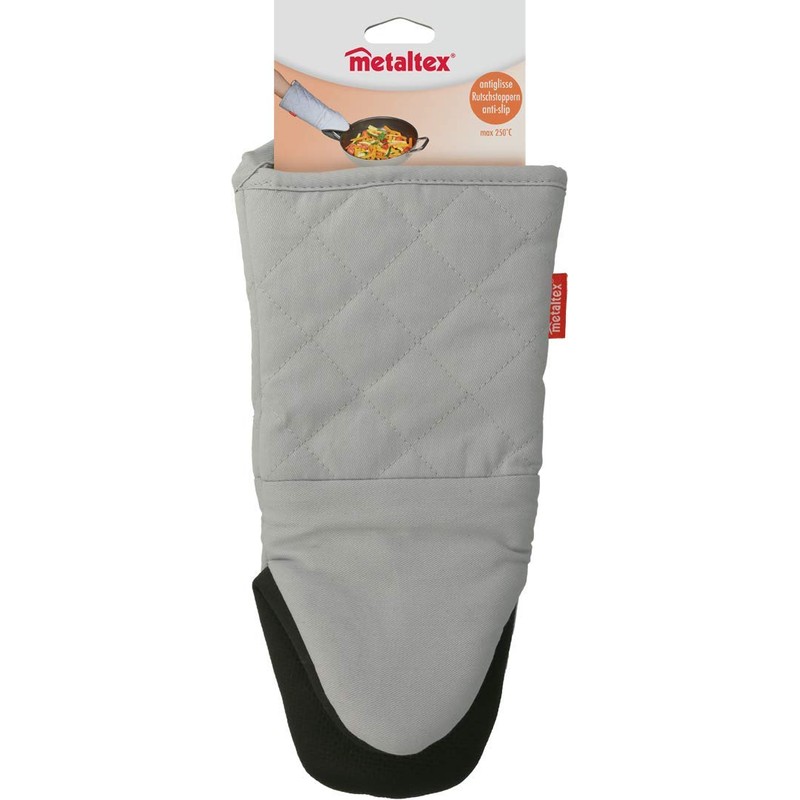 Metaltex Oven Glove/Mitt, XL, with Anti-Slip Grip, Grey