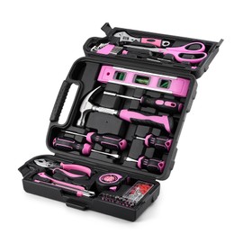 DOWELL Pink Tool Kit for Women, Girls, Ladies, 123 Pieces, with Tool Box